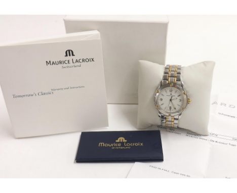 Maurice Lacroix Tiago bicolour gentleman's bracelet watch, ref. AB77111, white dial, quartz, 42mm - **boxed with purchase rec