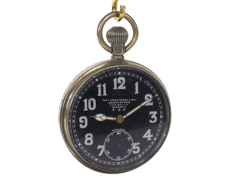 Octavia Watch Co. Military style nickel cased lever pocket watch, signed 15 jewel two adjustments movement, stamped U.S.A.P. 