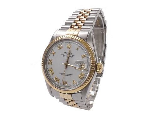Rolex Oyster Perpetual Datejust gold and stainless steel gentleman's bracelet watch, ref. 16013, circa 1987, serial no. 9370x