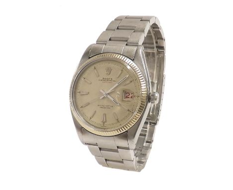 Rare Rolex Oyster Perpetual Datejust Overtone 'bubble-back' stainless steel gentleman's bracelet watch, ref. 6305, circa 1955