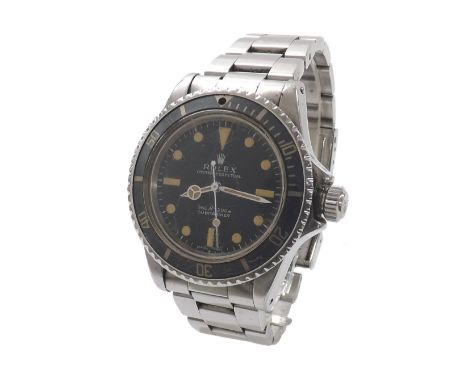 Rolex Oyster Perpetual Submariner stainless steel gentleman's bracelet watch, ref. 5513, circa 1971, serial no. 3236xxx, blac