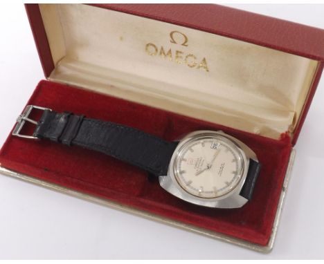 Omega Electronic f300Hz chronometer stainless steel gentleman's wristwatch, ref. 198.030, circa 1972, circular silver dial wi