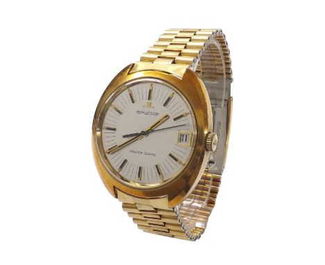 Jaeger-LeCoultre Master-Quartz gold plated and stainless steel gentleman's bracelet watch, ref. 23304-51, no. 1386456, circul