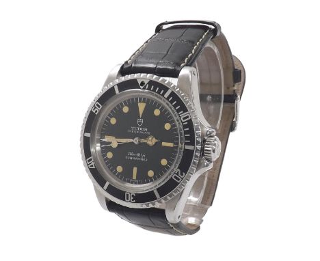 Tudor Oyster Prince Submariner stainless steel gentleman's wristwatch, ref. 7928, circa 1960s, serial no. 449xxx, black bezel