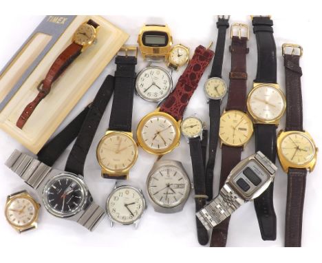Quantity of various gentleman's and ladies Timex wristwatches, also a Super-Star Quartz Solar bracelet watch (16)