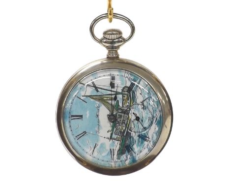 Hampden Watch Co. nickel cased lever pocket watch, movement no. 448586, the dial with Roman numerals and subsidiary seconds, 