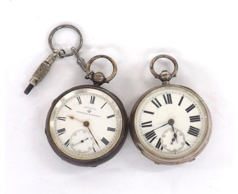 Silver lever pocket watch, Birmingham 1900, the movement signed John Mason, Rotherham & Barnsley, no. 223715, with plain bala