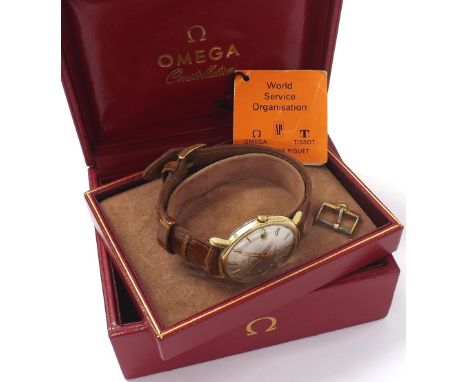 Omega Constellation Chronometer automatic gold plated gentleman's wristwatch, ref. 168.004, circa 1966, circular silvered dia