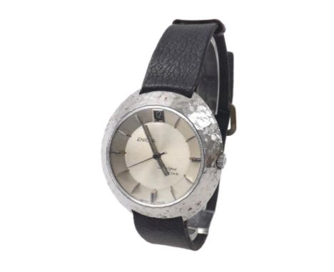 Enicar Sherpa Star vintage automatic stainless steel gentleman's wristwatch, ref. 144-49-01, no. 845272, circular silvered di