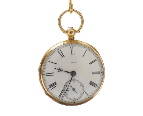 Victorian 18ct fusee lever pocket watch, Chester 1879, signed T.F Cooper, London, no. 7163 engraved balance cock with diamond