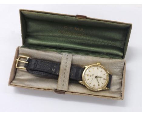 Cyma Cymaflex Watersport 'bumper' automatic gold plated and stainless steel gentleman's wristwatch, ref. 7.1229.67, silvered 