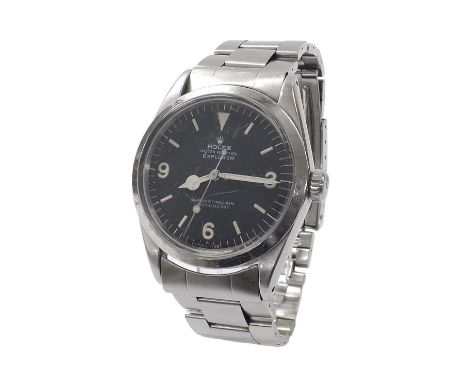 Rare Rolex Oyster Perpetual Explorer stainless steel gentleman's bracelet watch, ref. 1016, circa 1969, serial no. 217xxxx, m