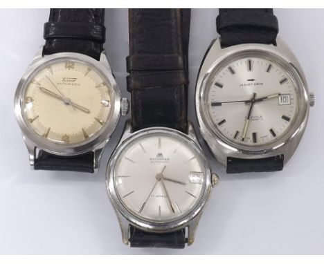 Tissot 'bumper' automatic stainless steel gentleman's wristwatch, ref. 6582-5, silvered dial with Arabic numerals, hour marke