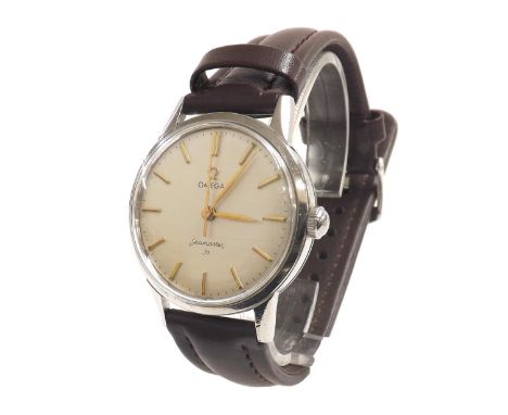Omega Seamaster 30 stainless steel gentleman's wristwatch, ref. 135.003, circa 1963, circular silvered dials with baton marke