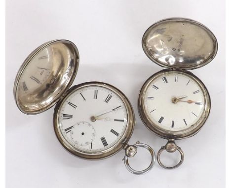 Silver fusee verge engine turned hunter pocket watch, London 1855, the movement signed Jacob Eames, 30&31 Broad Strt, Bath, n