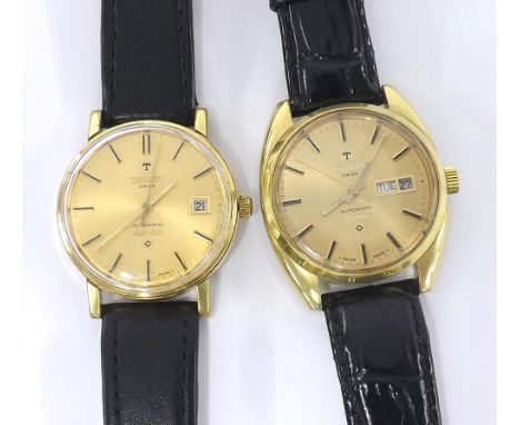 Tissot Seastar automatic gold plated and stainless steel gentleman's wristwatch, ref. 44521-1, champagne dial with baton mark
