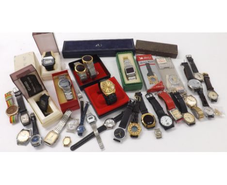 Quantity of various gentleman's and ladies wristwatches to include Casio, Vantage, Caravelle, Mondaine, Autorist, Lanco, Secc