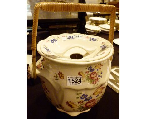 Large Victorian style ceramic slop bucket with lid