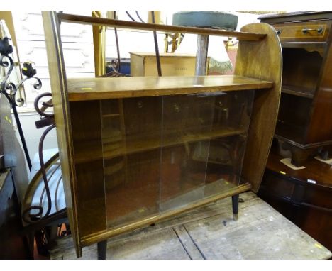 Small display cabinet with top shelf and twin glazed doors