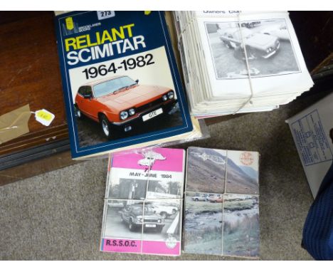 Quantity of vintage motor vehicle publications including 'The Scimitar Owner's Club' etc