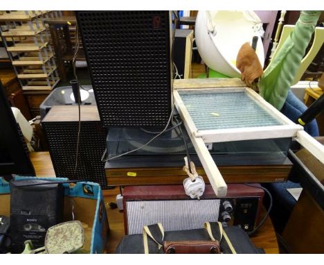Vintage HMV turntable and a Fidelity UA8 turntable, cassette deck etc E/T