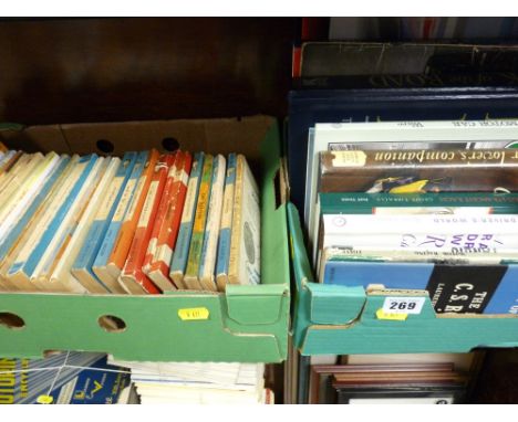 Box of vintage and other motoring related books and a box of Penguin classic books