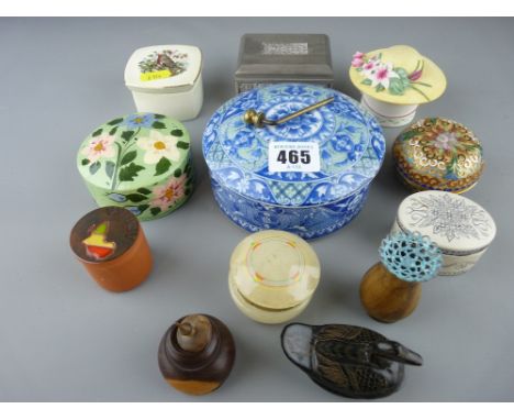 Collection of various composition trinket and pillboxes