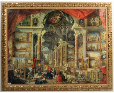 A DECORATIVE GILT FRAMED CLASSICAL PRINT 112cm x 140cm Condition: in good condition