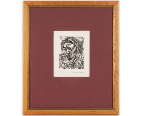 HILARY PAYNTER (1943) Portrait of a mother and child, woodcut, signed and numbered 36/50, 8cm x 6.5cm, framed and glazed, ove