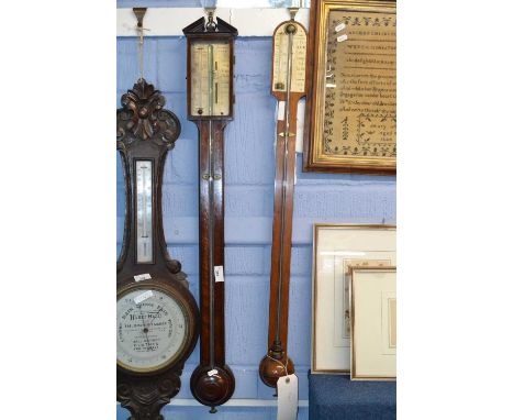 A 19th Century stick barometer made by Abraham of Bath