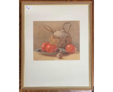 British School, 20th century, Still life study, pencil and watercolour, bears label on backboard inscribed "Painted with Alec