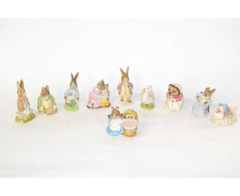 Group of Beswick Beatrix Potter wares, all with BP forward bankstamp with Beswick signature, circa 1988/89 (10 IN TOTAL)