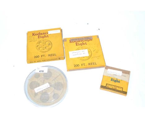 Group of mid 20th Century film reels covering royal visits including Coronation Naval Review, Kings visit 1939, royal tour of