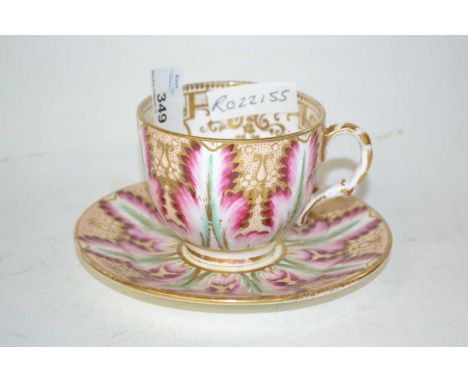A Victorian cup and saucer, English porcelain, pattern number 2554