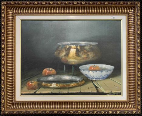 Denzil Herring (South African, 1940-2008), Still life study, oil on board, signed, 60x44cm, framed