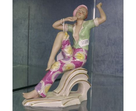 Art Deco Royal Dux figure, height 19.5cm 