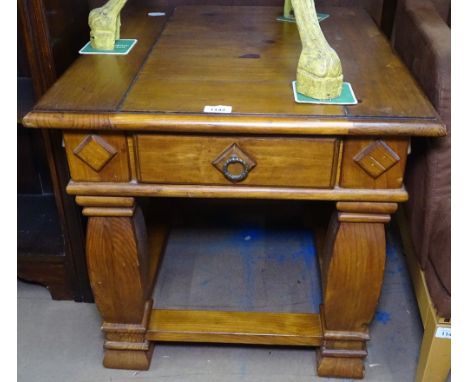 A rectangular cherrywood lamp table, with frieze drawer, W58cm, H56cm 