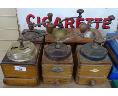 6 Vintage French coffee grinders. 