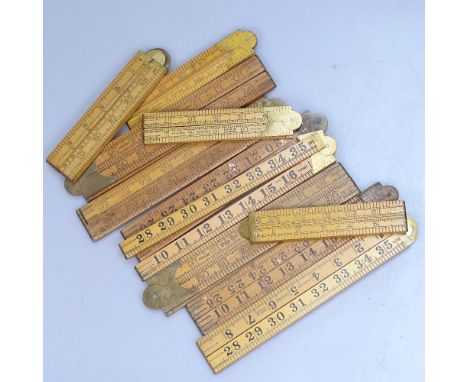 Vintage folding rules, including Rabone and Metior 