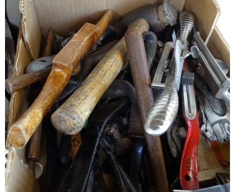 A box of various carpentry tools 