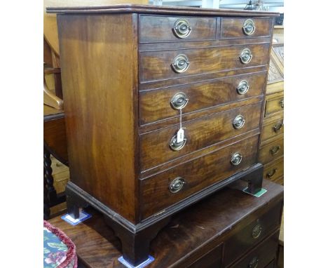 A George III mahogany commode, on bracket feet, W52cm 