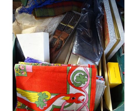 Christian Dior boxed ties, tea cloths, perfume etc 