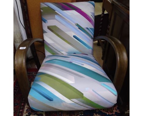 A Jindrich Halabala Design Sugar lounge chair, in the modernist Art Deco style, by Julian Chichester, maker's label to under 