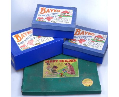 A boxed Dinky Builder set, and 3 Bayko sets 