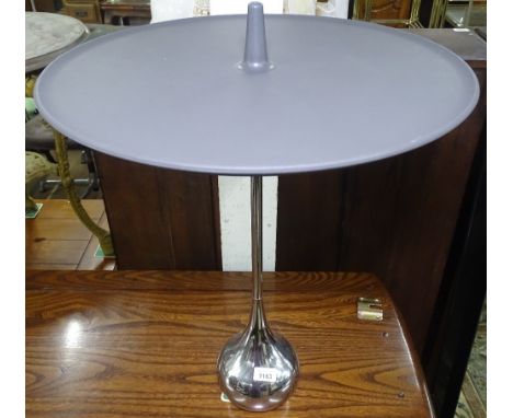 A pair of Baleri Italia Celine coffee tables, by Denis Santachiara, on heavy chrome teardrop base, with integral bud vase, mo