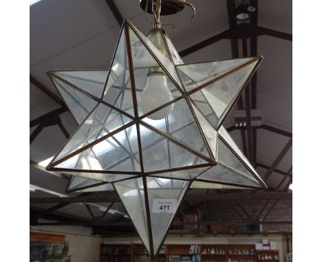 A star design ceiling light, height 37cm approx 