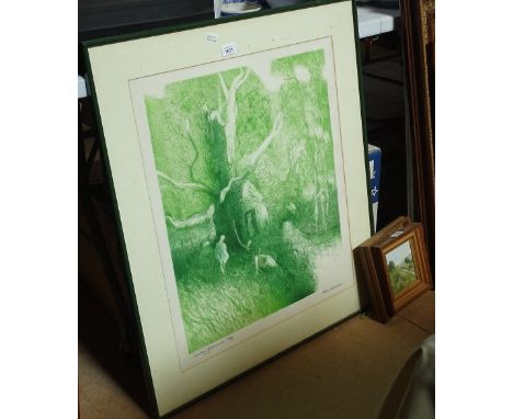 Alan Lumsden, limited edition lithograph, Sunday afternoon, no. 56/75, 19" x 23", framed 
