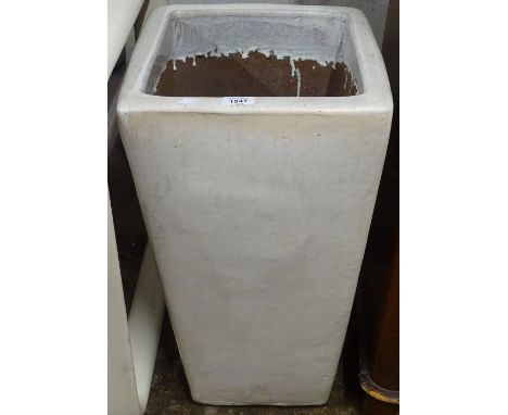 A glazed terracotta tapered garden planter, H61cm 