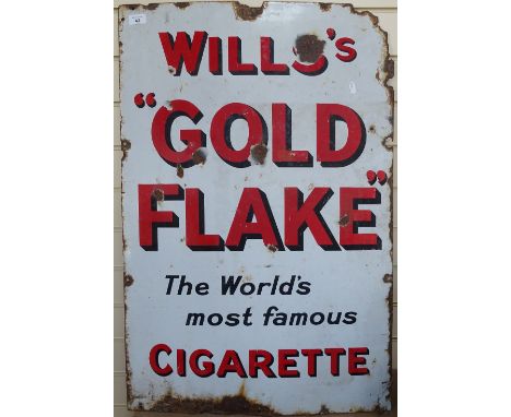 A Vintage enamelled advertising sign for Wills's Gold Flake, height 91cm 