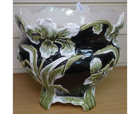 An Art Nouveau pottery jardiniere, height 21.5cm 
